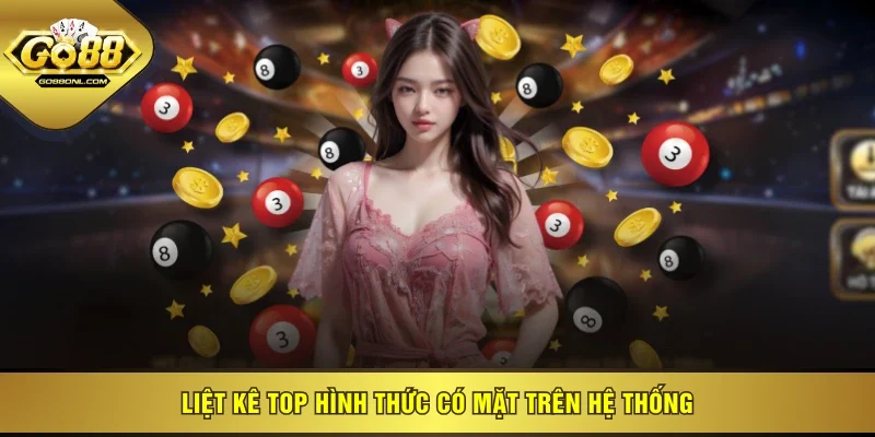 Liệt kê top hình thức có mặt trên hệ thống